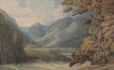 Ansicht in Borrowdale von Eagle Crag und Rosthwaite von Francis Towne